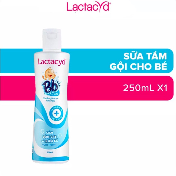 Sữa Tắm Gội Trẻ Em Lactacyd Bb Giảm Rôm Sảy &amp; Hăm Kẽ Vượt Trội 250ml