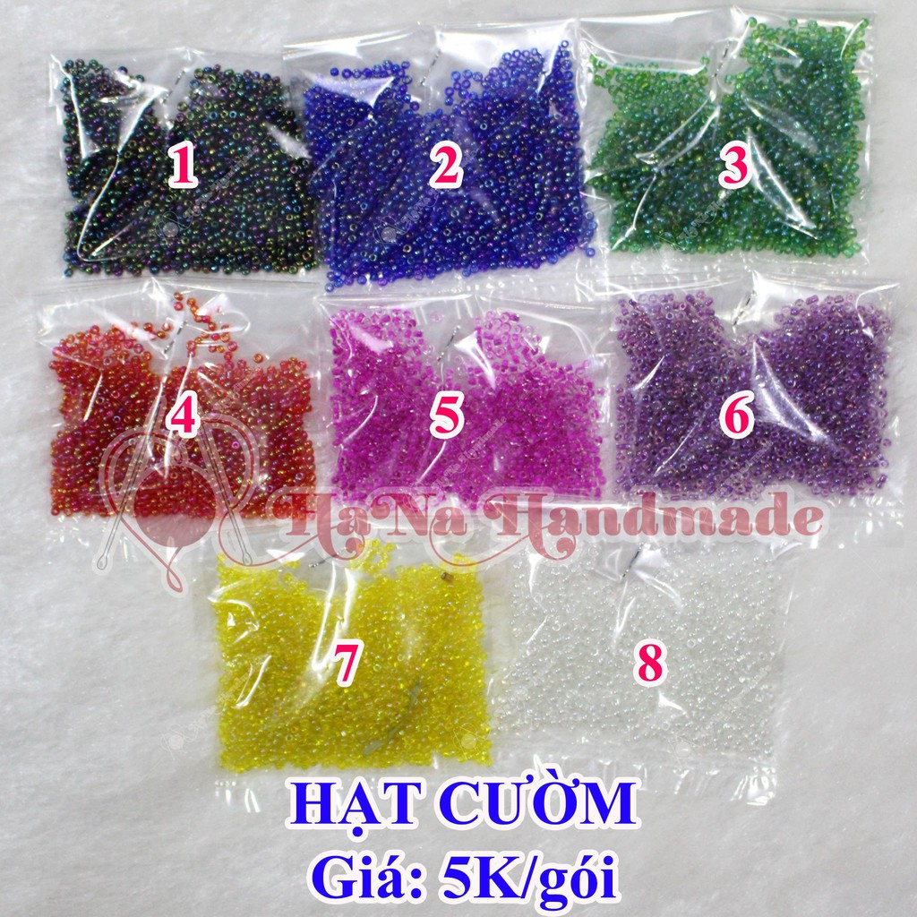 Hạt cườm nhỏ 1mm x 2mm (5k/gói)