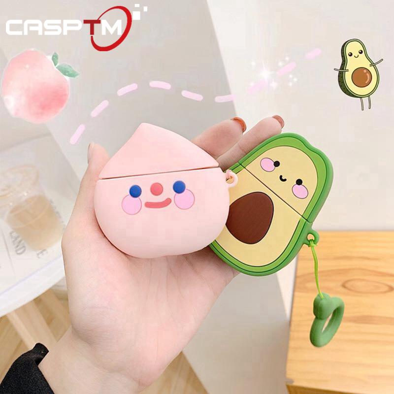 Vỏ silicone bảo vệ hộp sạc tai nghe Apple Airpods 1 2 Bluetooth không dây hình trái cây độc đáo