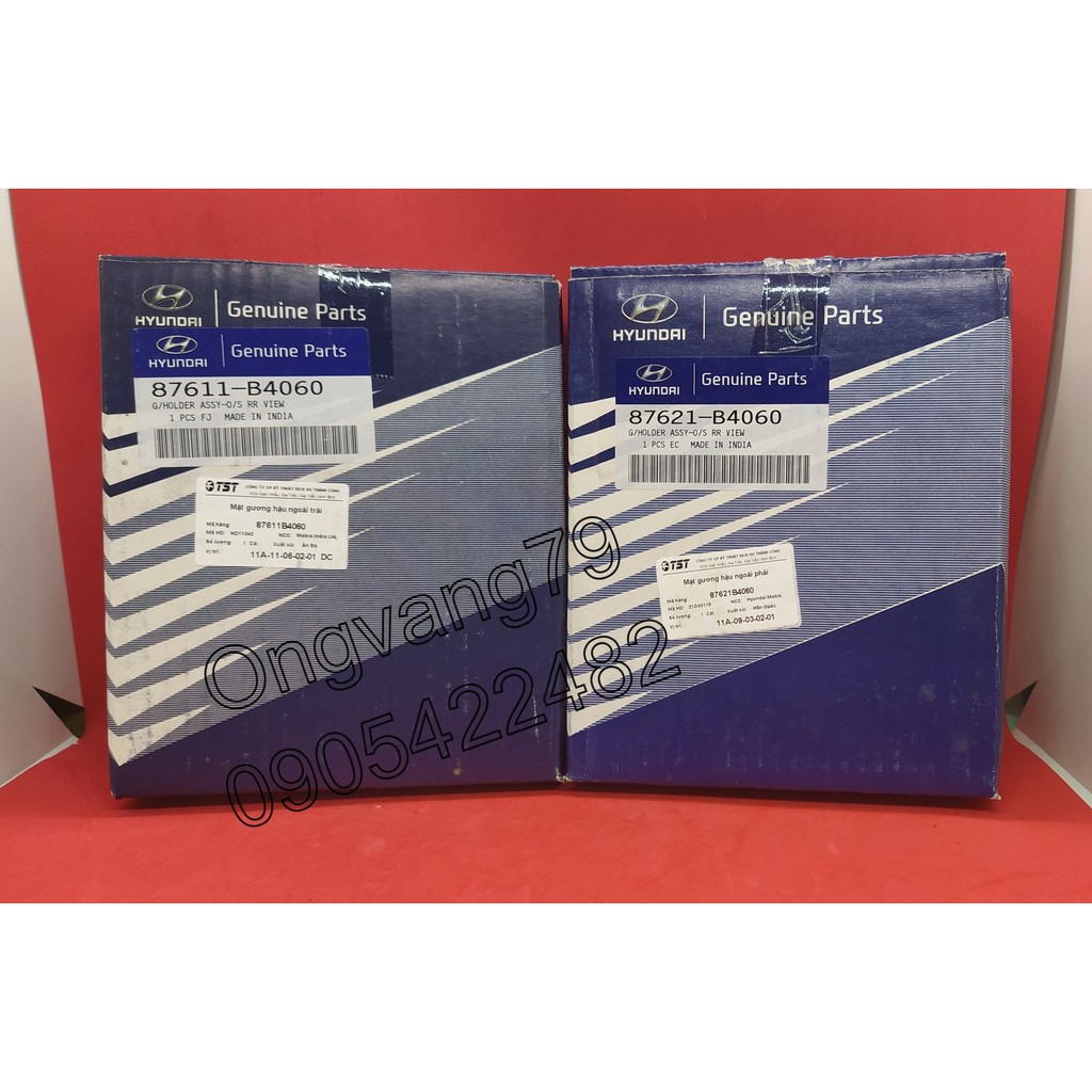 Mặt gương/kính chiếu hậu phía ngoài  xe Hyundai Grand I10- Ms: 87621B4060, 87611B4060