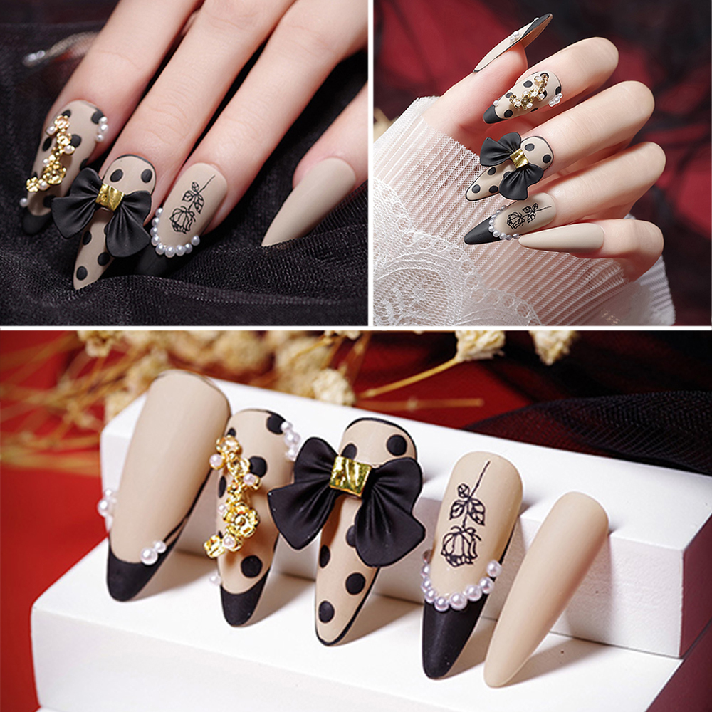 Set 5 phụ kiện nơ 3D trang trí móng nghệ thuật tự làm phong cách Nhật Bản