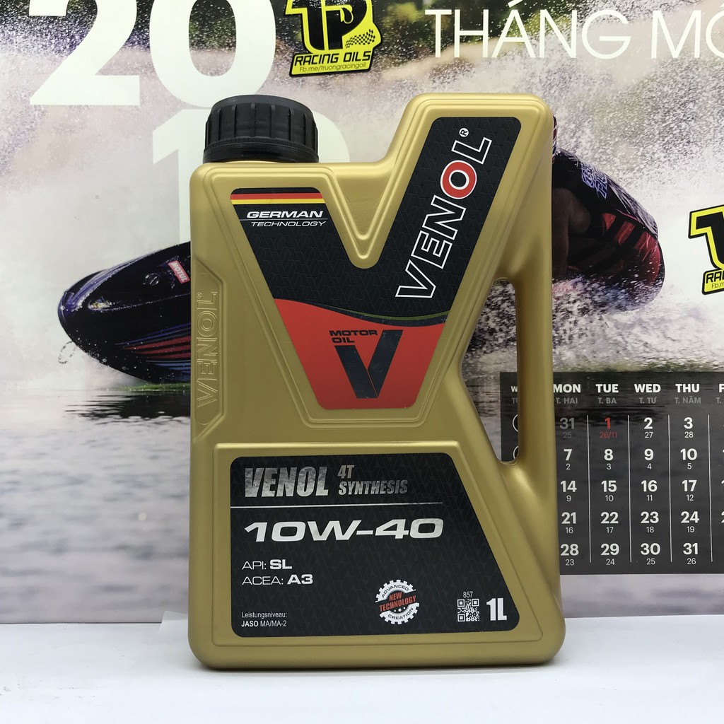 Nhớt Venol 4T 10W40 nhập Đức tem 2 lớp