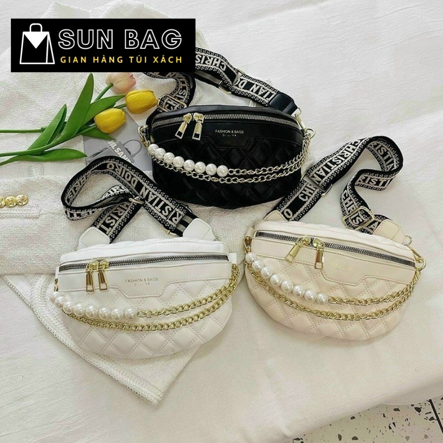 Túi xách nữ đeo chéo, đeo hông, ngực túi đi chơi, đi học, da đẹp, cao cấp size 22cm SB163