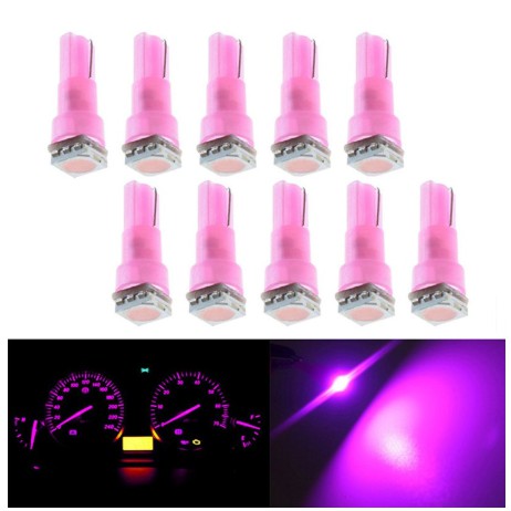 Set 10 bóng đèn led T5 5050 1SMD siêu sáng gắn trang trí bảng đồng hồ táp lô đèn nền xe hơi ô tô