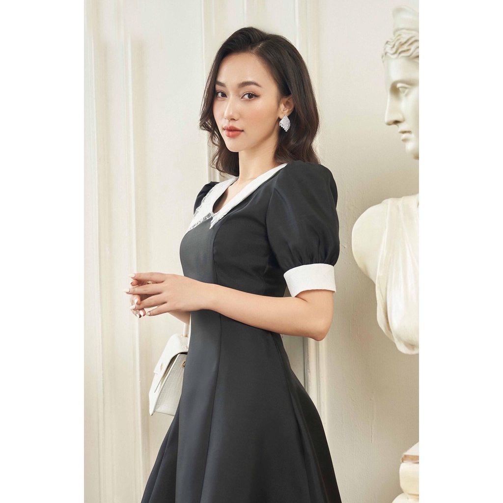 Váy dáng A xoè phối nhấn tay bồng nữ tính - Xưởng May Trang Huyền - (Mã hàng chỉ bán trên LIVESTREAM) | BigBuy360 - bigbuy360.vn