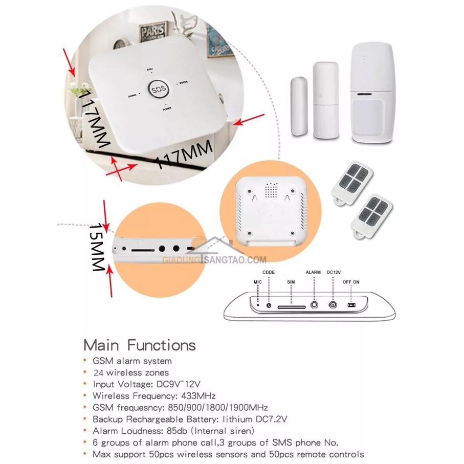 Bộ Báo Động Chống Trộm Wifi Sim GSM Tuya Smart Gọi Điện Nhắn Tin Về Điện Thoại, Chuông Báo Động An Ninh Qua Điện Thoại