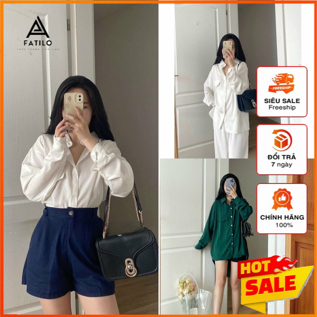 Áo Sơ Mi Nữ Dài Tay Đuôi 3 Cúc Lưng 3 Màu - Somi Nữ Dáng Công Sơ Vải Đũi Thái F040
