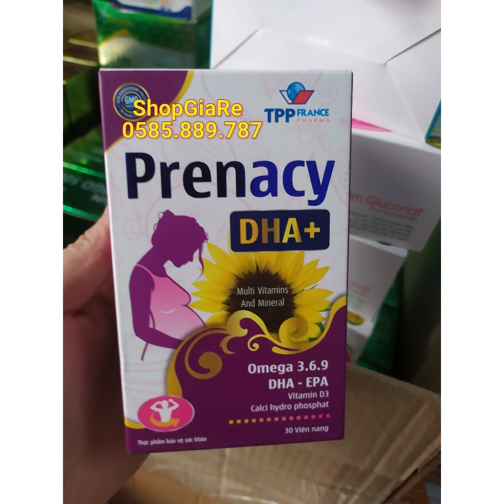 Prenacy DHA + Viên bổ bà bầu Bổ sung sắt, acid folic, vitamin cho mọi phụ nữ mang thai và cho con bú 30v