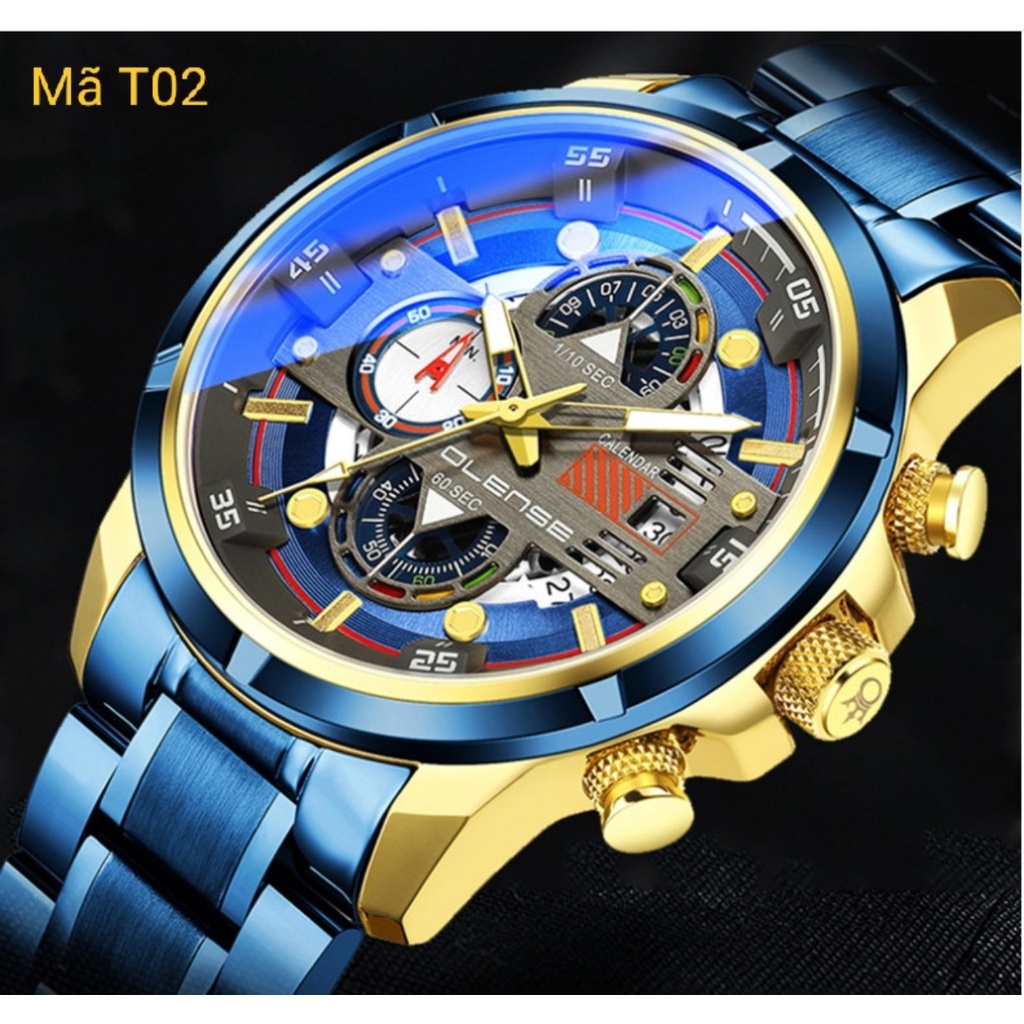 Đồng Hồ Nam Olense Chạy Full 6 Kim Chống Nước Chống Xước, Đẳng Cấp Thời Trang Phù Hợp Mọi Lứa Tuổi