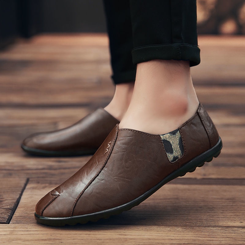 Giày Lười Da Thoáng Khí Đế Mềm Thời Trang Cho Nam