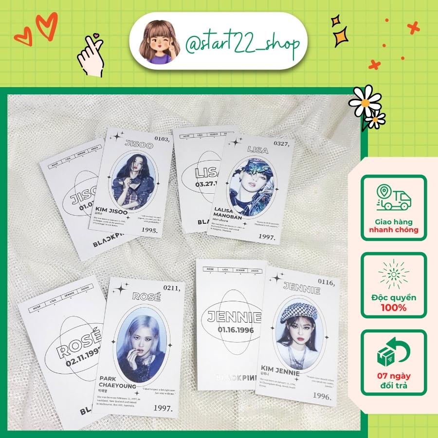Set 4 card BlackPink The Album đầy đủ thành viên Jisoo Jennie Lisa Rosé start22_shop