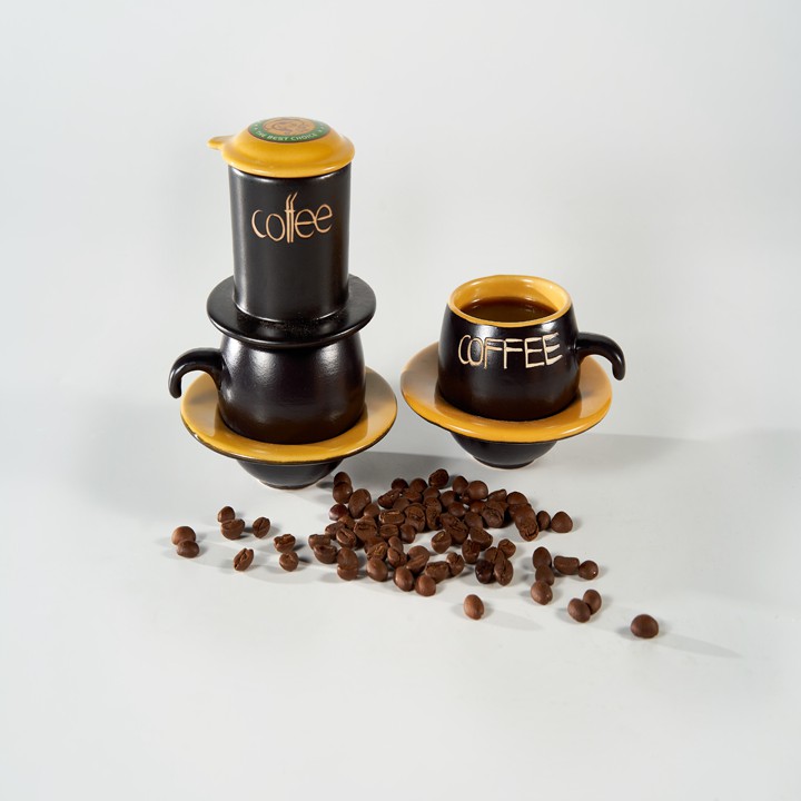 Bộ phin cà phê gốm sứ Bát Tràng (Màu Vàng)