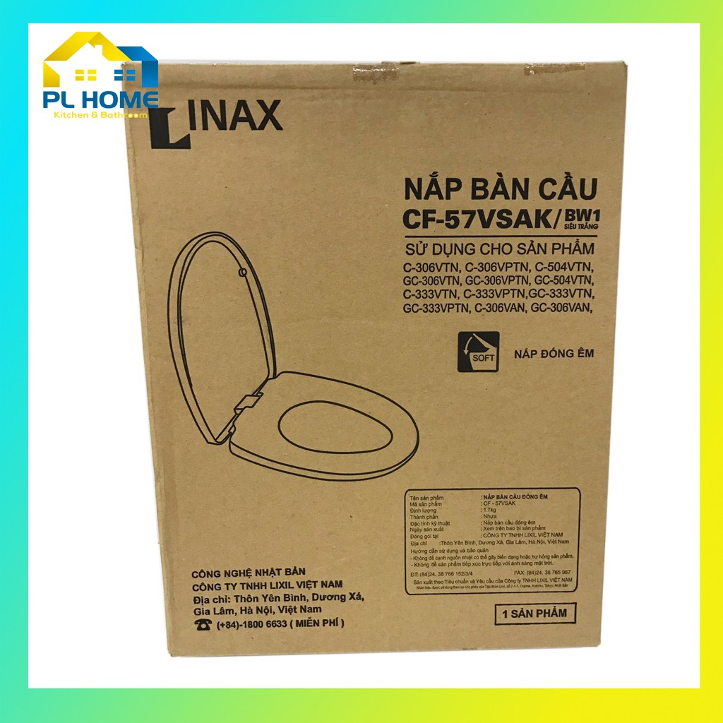 Nắp Bồn Cầu Inax CF57 Đóng Êm – Thay Thế Nắp Bàn Cầu Inax C306, C504, C333