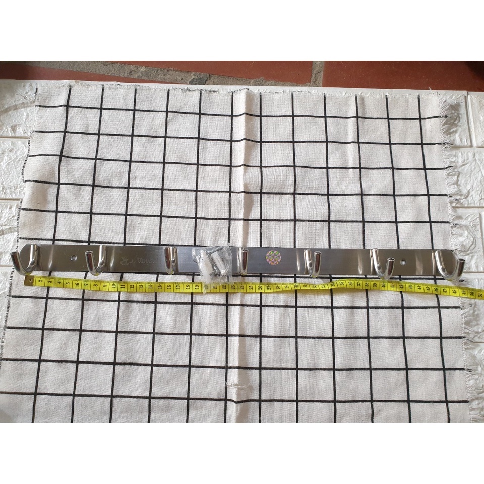 Móc Treo Quần Áo Inox Đóng Tường, Loại 7 Móc  KT: 50x 3 cm (Ảnh thật)