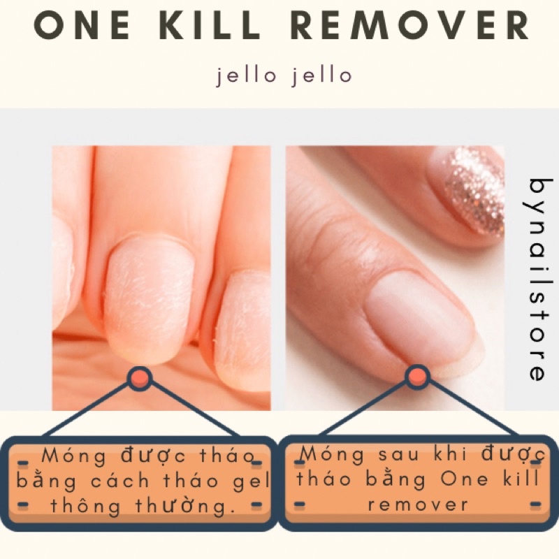 [Jello Jello] Dung dịch phá sơn gel cao cấp OneKill Hàn Quốc _gel remover (30ml)
