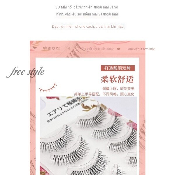 Năm Cặp Lông Mi Giả Tự Nhiên Mềm Mại Handmade Kiểu Chéo