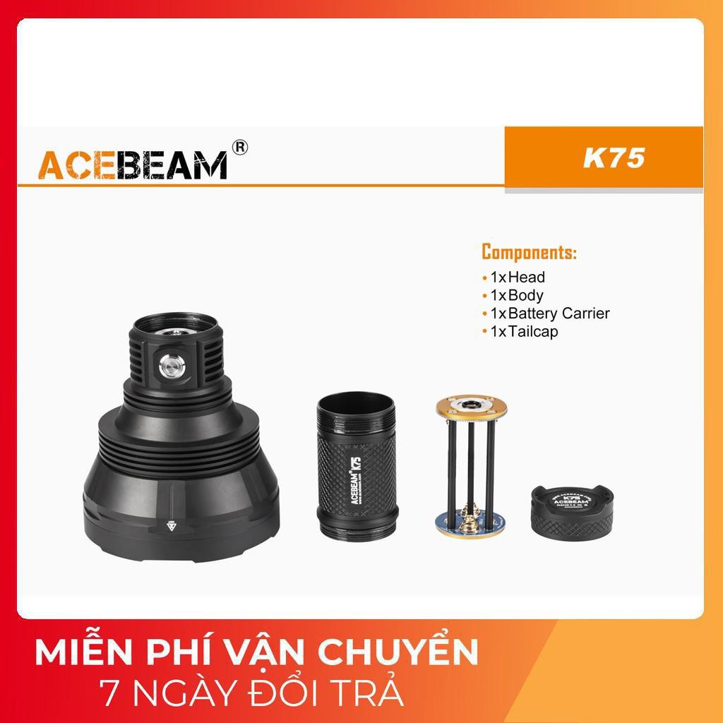 Đèn pin siêu sáng chiếu xa ACEBEAM K75 sáng 6500lm chiếu xa 2500m  sử dụng 4 pin 18650 (không kèm theo) Đèn &amp; Đèn Pin