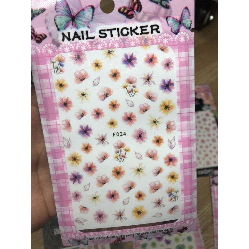 Mẫu dán Hoa (3), stick dán móng tay