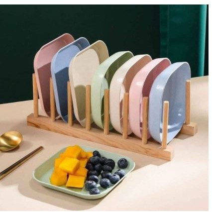 Bộ 8 Đĩa Lúa Mạch Màu Pastel,  Bền nhẹ, thích hợp sử dụng trong gia đình, văn phòng, du lịch, dùng cho các bé...