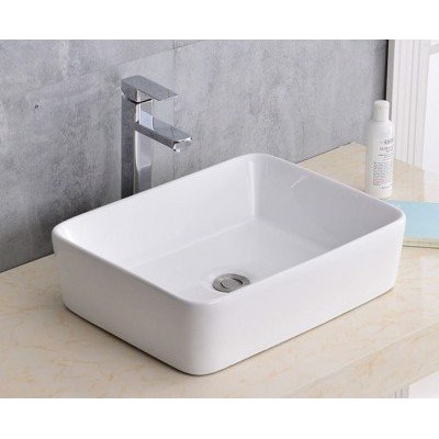 Chậu lavabo dương bàn chữ nhật [HÀNG BẢO HÀNH 5 NĂM] , chậu lavobo LV 324 men tuyết phủ Nano kèm ảnh thật video