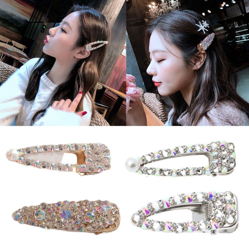 Kẹp Tóc Đính Kim Cương Giả Lấp Lánh Phong Cách Hàn Quốc