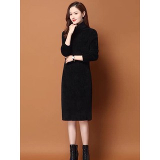 (Có sẵn) Váy len lông thỏ cao cổ VLLT9