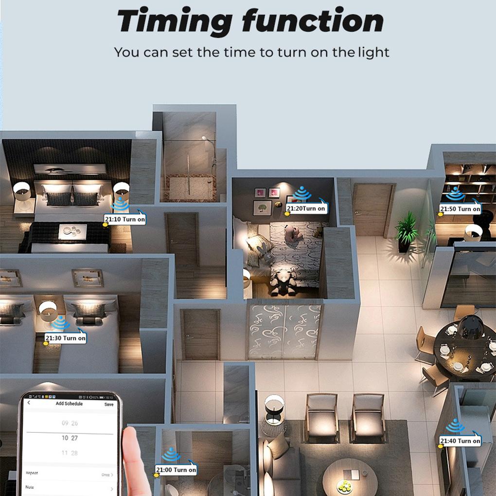 Công Tắc Đèn Không Dây Điều Khiển Bằng Giọng Nói Màu Đen EU 2 Gang