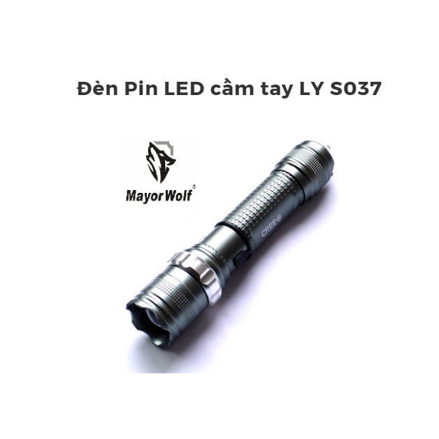 😍 Đèn pin LED cầm tay LY S037  - Tặng kèm hộp đựng cao cấp+ bóng đèn nhựa phân luồng