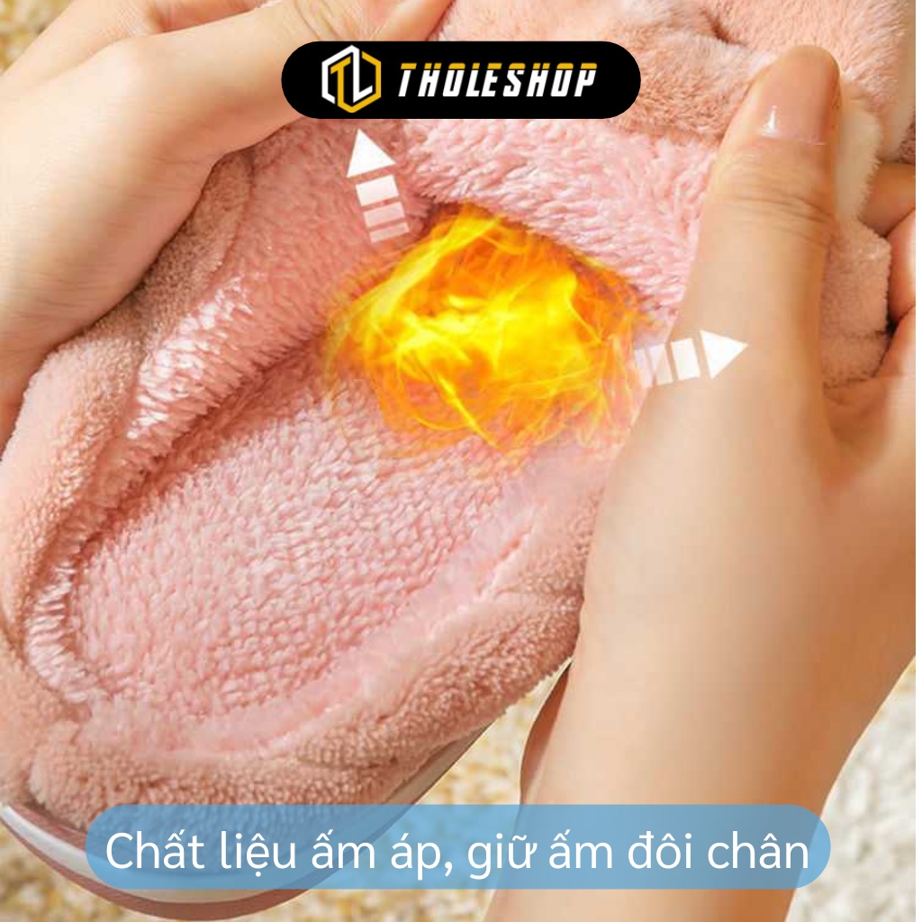 Dép Bông Ulzang - Dép Lông Sọc Tai Thỏ Mang Trong Nhà, Giữ Ấm Đôi Chân 10520