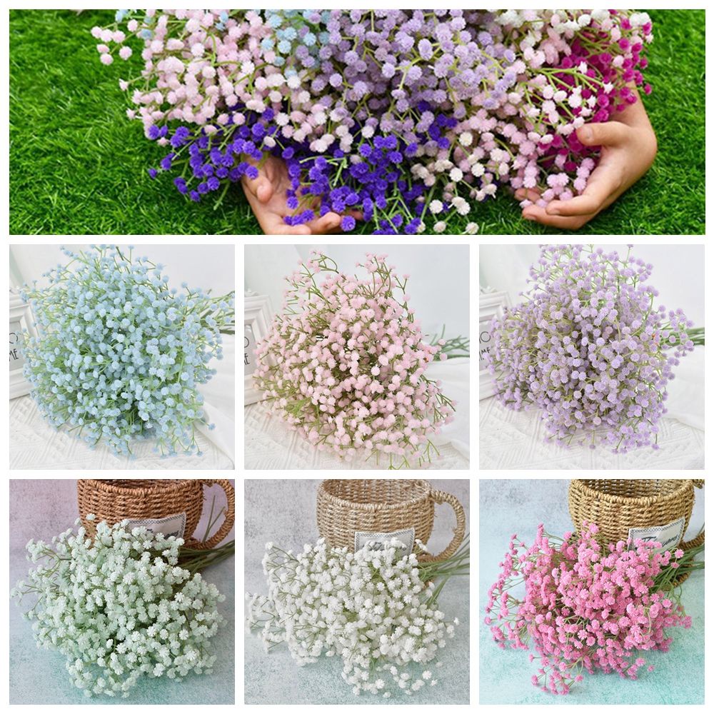 Bó hoa baby giả 108 bông trang trí nhà cửa/ tiệc cưới DIY