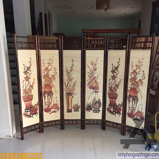 Bình phong tre trúc nền mành ATT1000