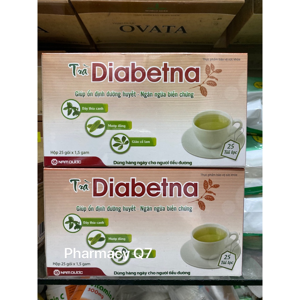 Trà Diabetna (Chính hãng) - Hỗ trợ giảm đường huyết và các biến chứng tim mạch , hộp 25 gói