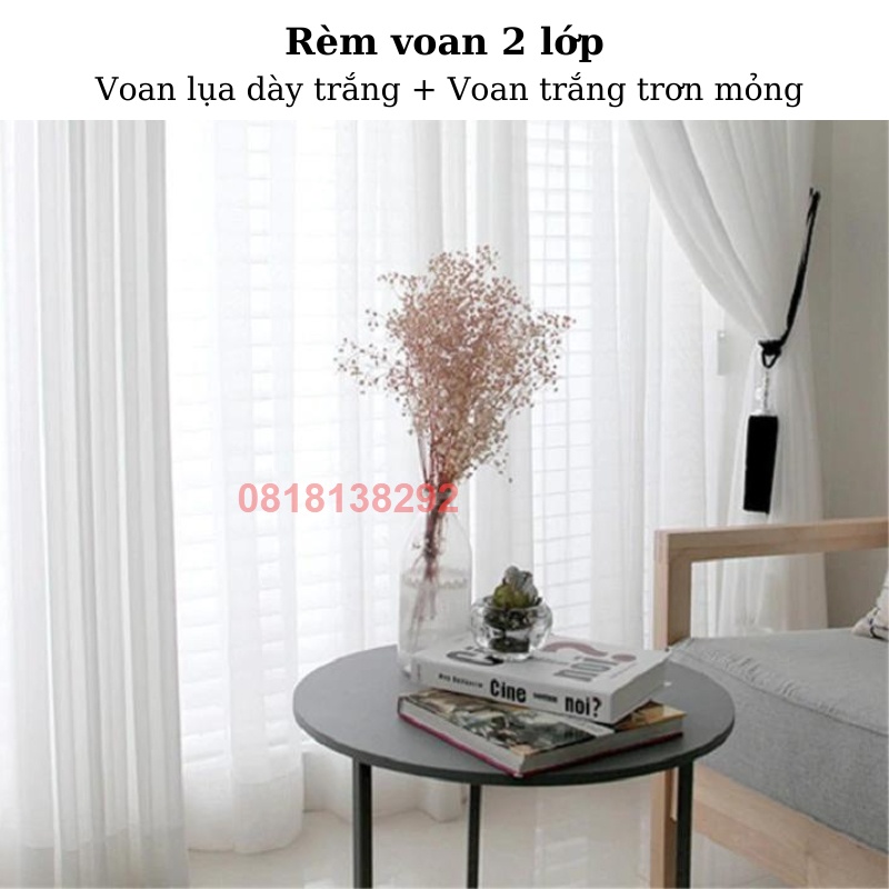 Rèm VOAN LỤA DÀY trang trí cửa sổ cửa chính,background,phông nền livestream chụp ảnh,studio,ngăn giường spa,decor phòng