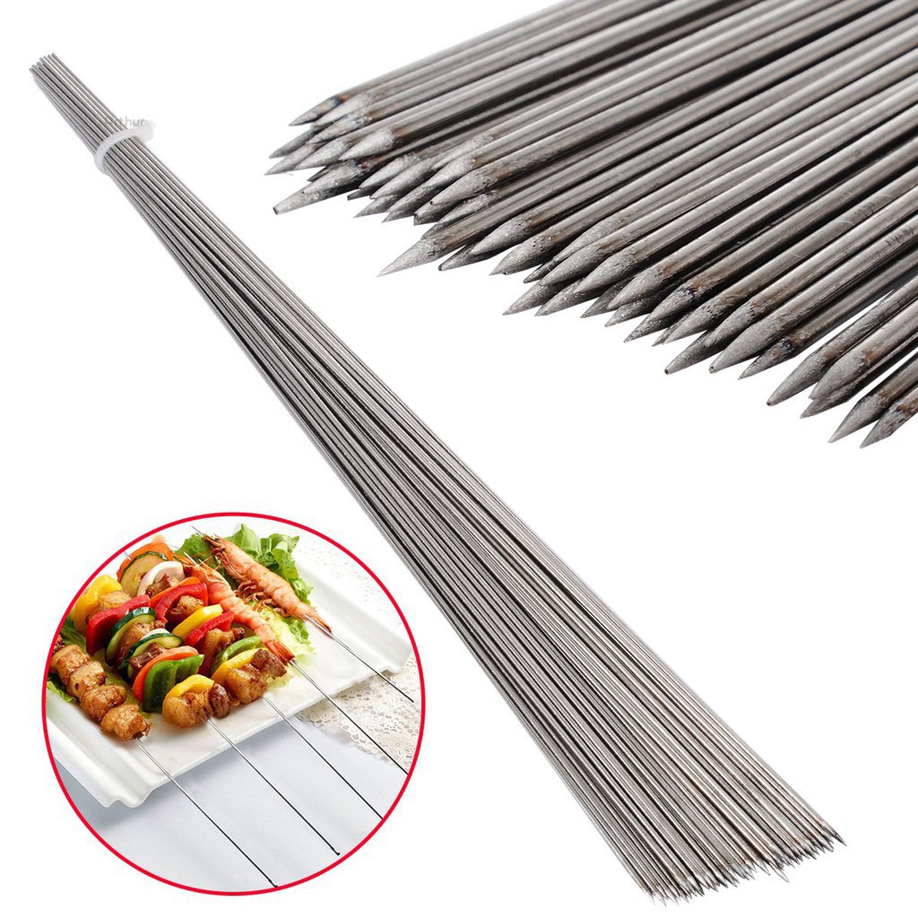 GIÁ SIÊU SỐCQue xiên nướng thịt Inox không gỉ dài 20cm 30cm 40cm 60cm dùng cho bếp nướng-ảnh thật