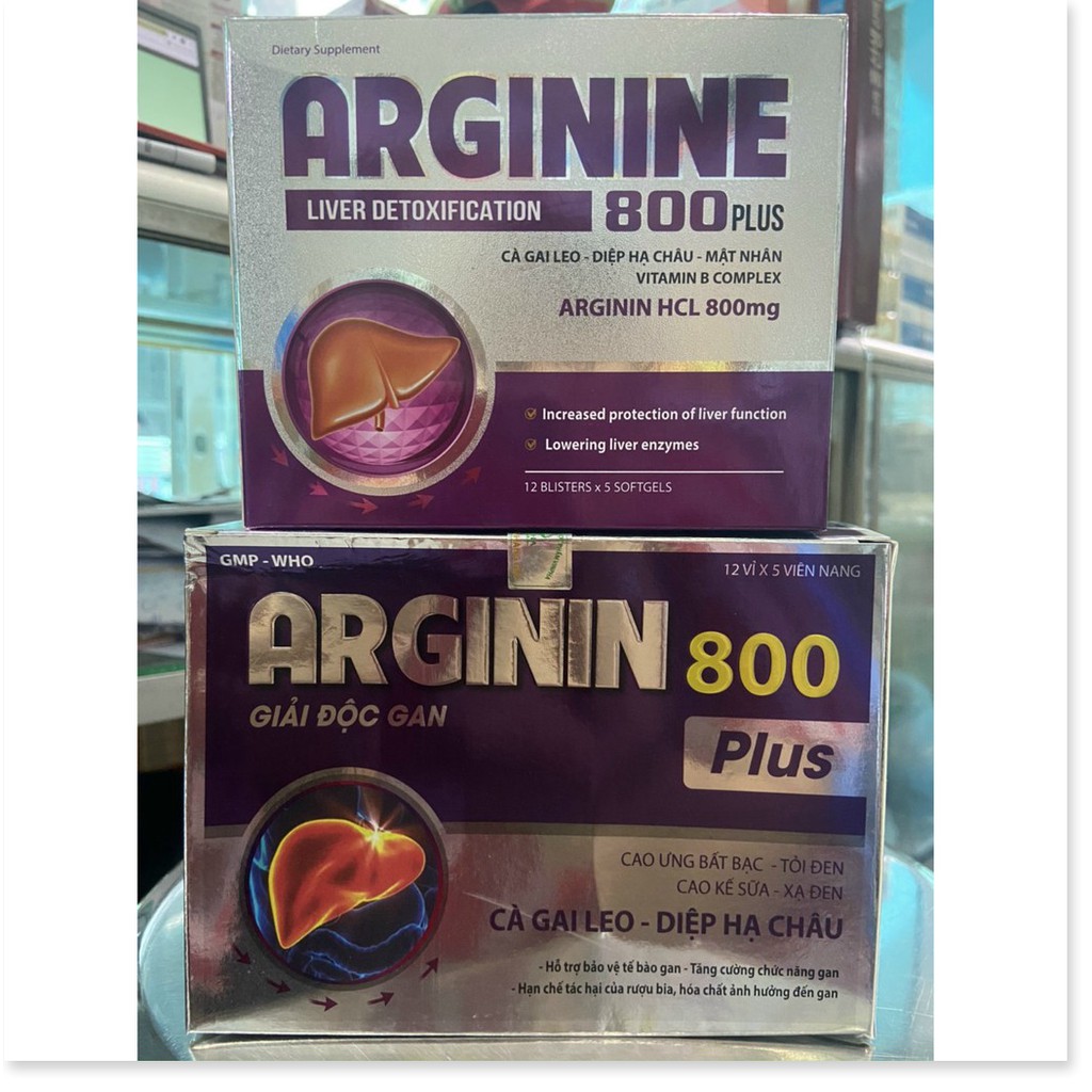 Arginin 800 bổ gan, mát gan, giải độc, hạ men gan, tăng cường chức năng gan