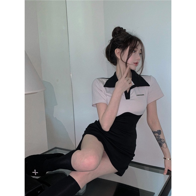 Đầm ngắn ZHELIHANGFEI tay ôm eo dáng ngắn gợi cảm dành cho nữ