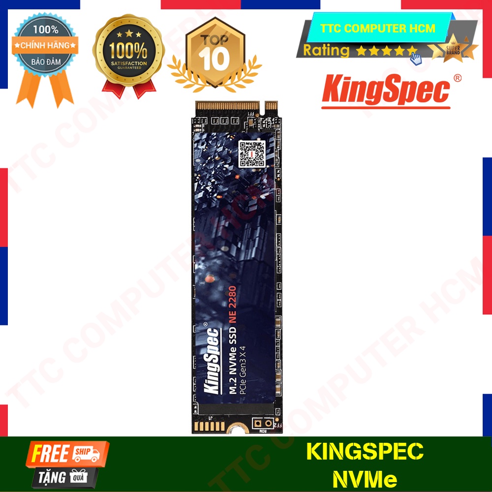 KINGSPEC NVMe | Ổ cứng SSD KingSpec M2 PCIe Gen 3.0 x 4 NVMe 128GB/256GB/512GB/1TB - HÀNG CHÍNH HÃNG TTC COMPUTER HCM