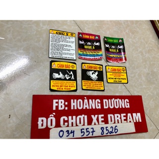 tem cảnh báo xe wave