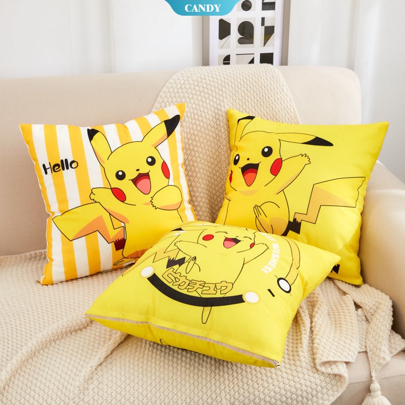 Pokémon Pikachu pillowcase square anime cartoon pattern birthday gift | candy |