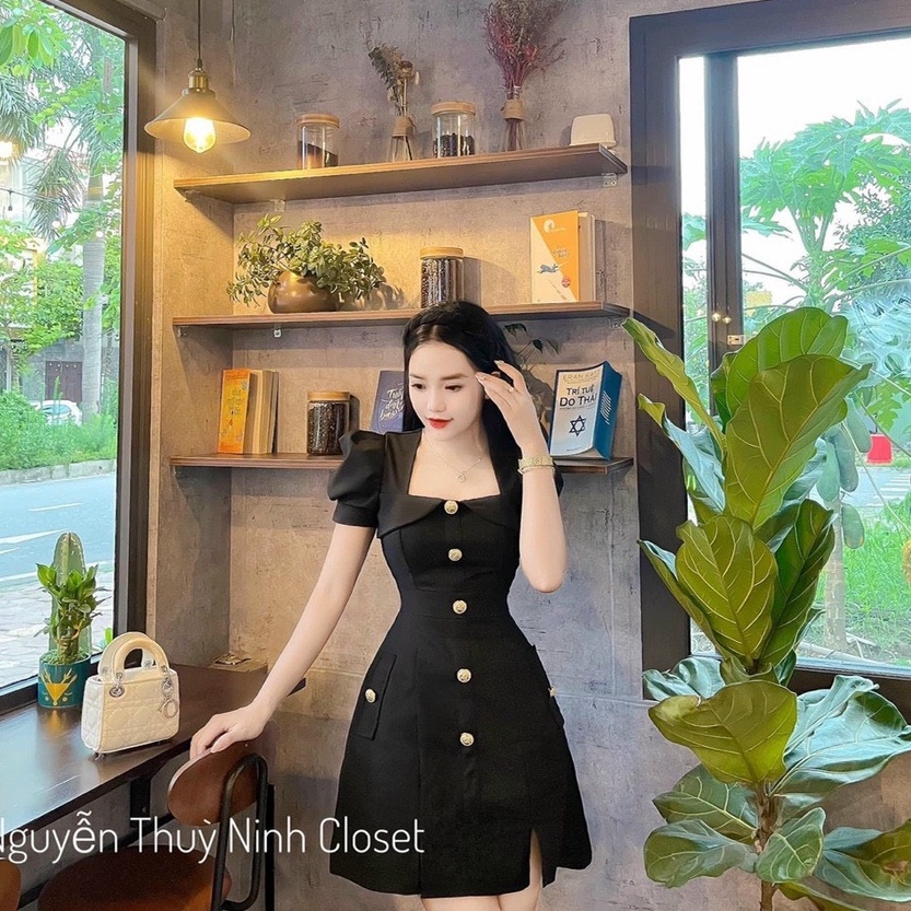 Đầm Váy Dự Tiệc Cổ Vuông Tay Phồng Chất Liệu Cotton Lạnh Mềm Mịn Nhiều Màu Thời Trang Nữ Xm Minh Phúc