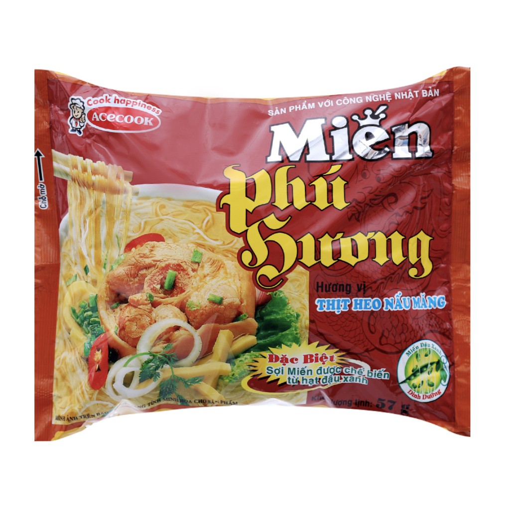 10 GÓI Miến Phú Hương hương vị thịt heo nấu măng gói 57g