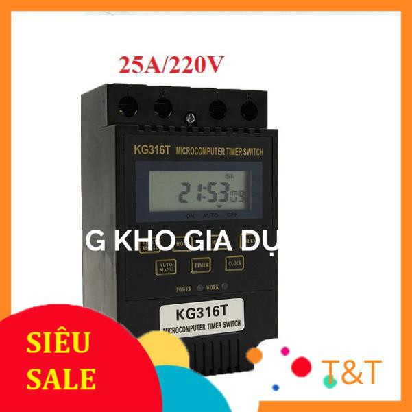 (ĐEN)Bộ công tắc hẹn giờ tắt mở thiết bị tự động KG316T (Đen) ổ cắm hẹn giờ ,công tắc điện thông minh