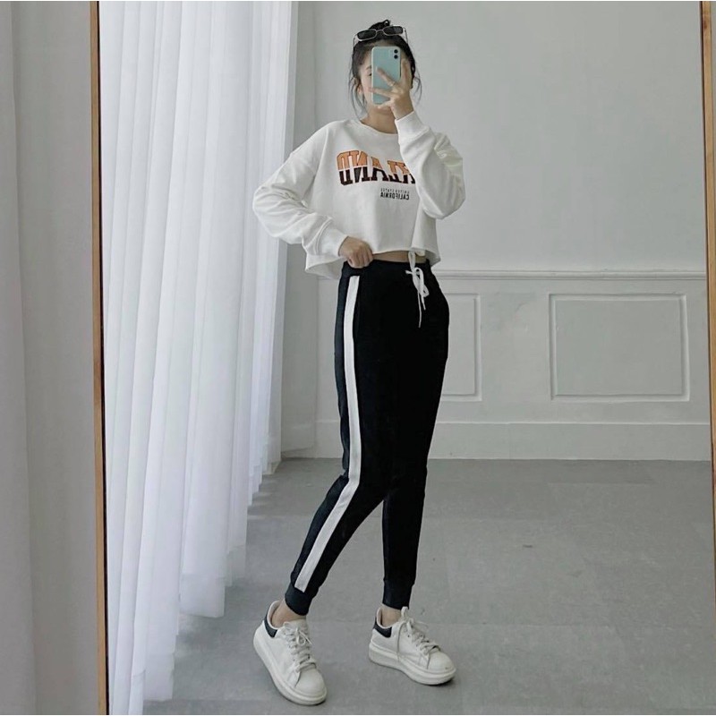 [Mã SKAMA06 giảm 8% tối đa 50K đơn 250K] Quần jogger thun bo chân phối sọc (Hình thật) | BigBuy360 - bigbuy360.vn
