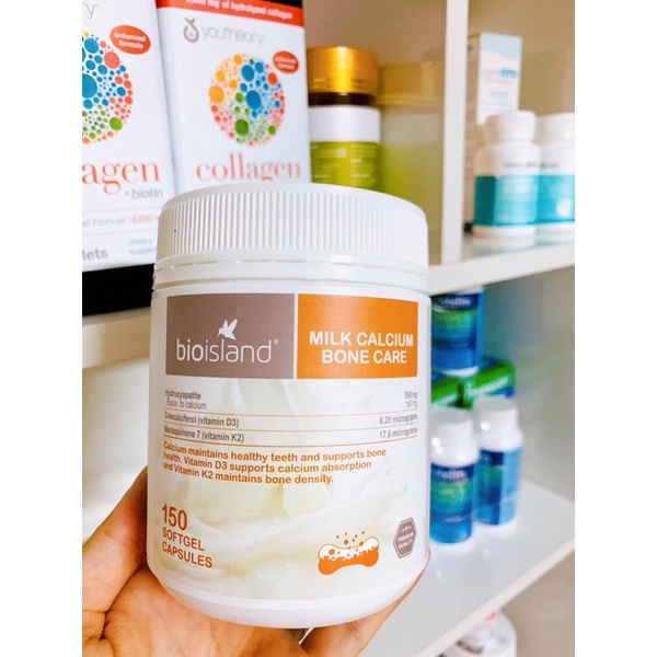 Canxi sữa Bioisland 150 viên Milk Canxi Bone Care
