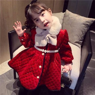 Váy nhung trần bông lót nỉ cho bé yêu💗Quảng Châu cao cấp