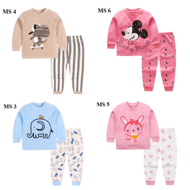 FREESHIP ĐƠN 99K_(P1)Bộ cotton dài tay Thu đông xuất Hàn cho bé trai bé gái