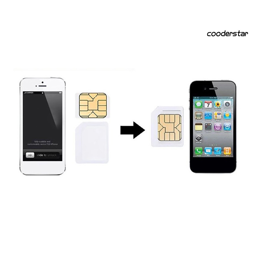 Set 4 Đầu Chuyển Đổi Sim Sang Micro / Tiêu Chuẩn Cho Điện Thoại