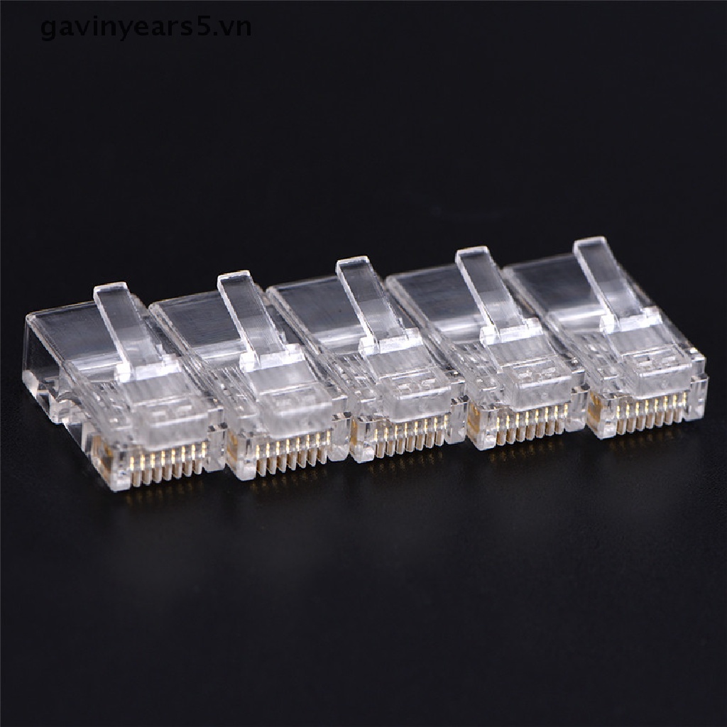 Bộ 50 Đầu Nối Mạng Pha Lê RJ45 CAT5 8P8C Chuyên Dụng Cho Máy Tính