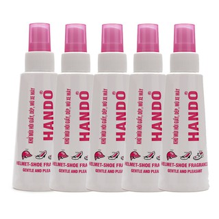 Combo 5 chai xịt khử mùi hôi chân,hôi giày mũ bảo hiểm Hando 120ml (Hương Quế)