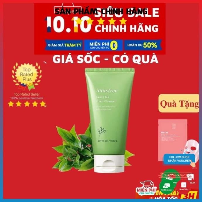 Sữa Rửa Mặt Trà Xanh Innisfree Green Tea Foam Cleanser 150ml Hàn Quốc Chính Hãng - Sữa Rửa Mặt Trắng Da 79